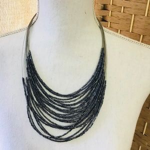 Micro beaded hematite necklace